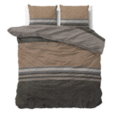 Micropercale Duvet Cover Set Ezgi | Brown | Double - 200cm (W) x 220cm (L) - The Bedding & Blankets Store