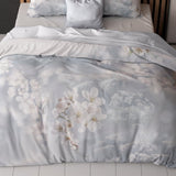 Micropercale Duvet Cover Set Frost Nature | Blue | Double - 200cm (W) x 200/220cm (L) - The Bedding & Blankets Store