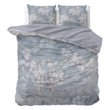 Micropercale Duvet Cover Set Frost Nature | Blue | Double - 200cm (W) x 200/220cm (L) - The Bedding & Blankets Store