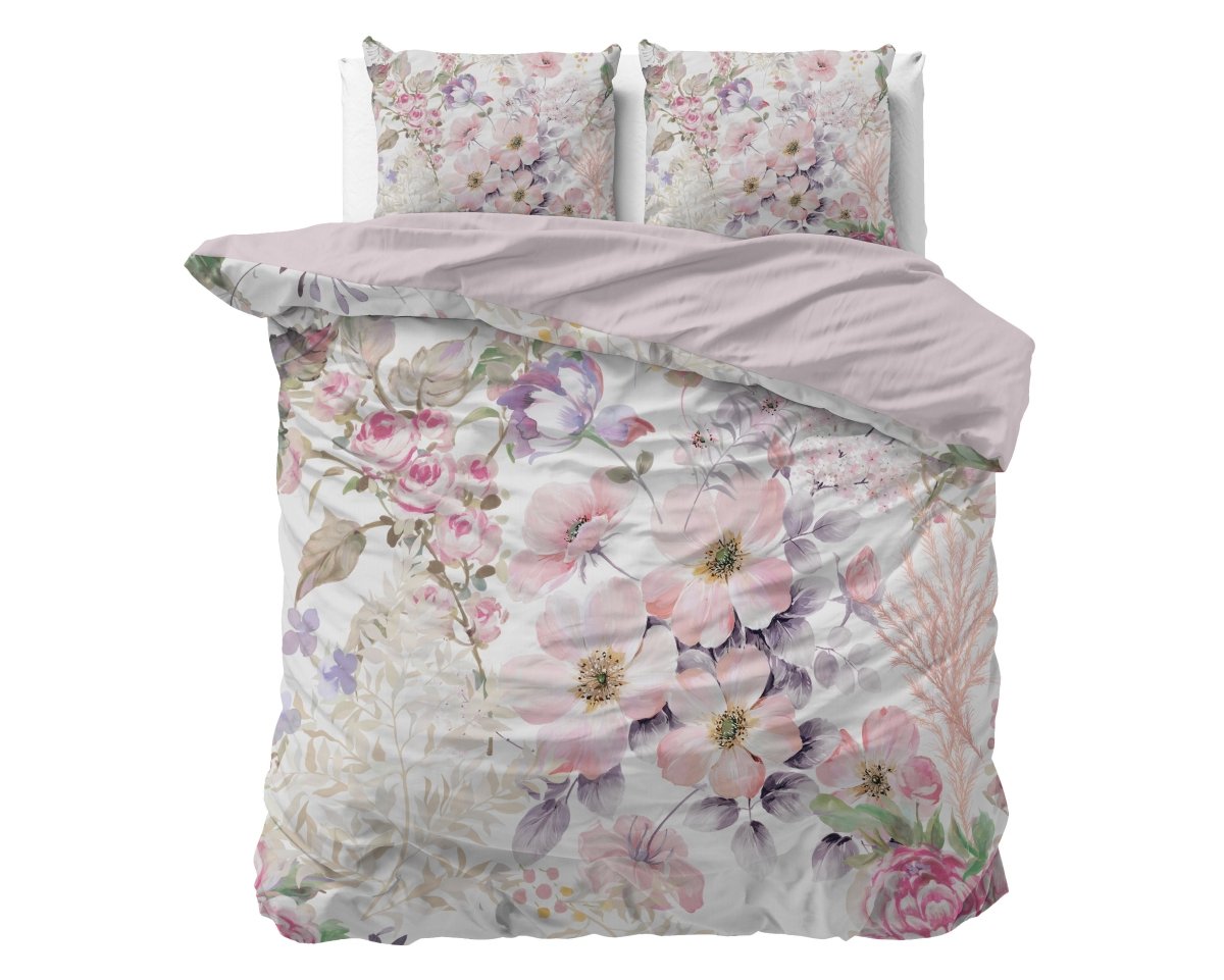 Micropercale Duvet Cover Set Gyna | Pink | Double - 200cm (W) x 200/220cm (L) - The Bedding & Blankets Store