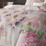 Micropercale Duvet Cover Set Gyna | Pink | Double - 200cm (W) x 200/220cm (L) - The Bedding & Blankets Store