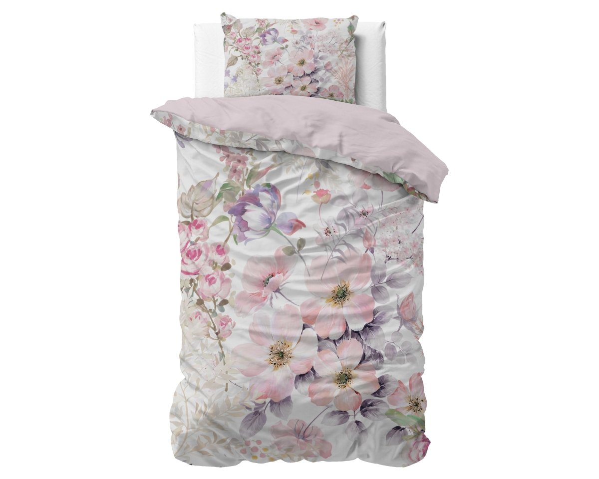 Micropercale Duvet Cover Set Gyna | Pink | Double - 200cm (W) x 200/220cm (L) - The Bedding & Blankets Store