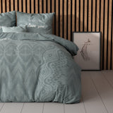 Micropercale Duvet Cover Set I Love Bed | Green | Double - 200cm (W) x 200/220cm (L) - The Bedding & Blankets Store