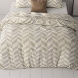 Micropercale Duvet Cover Set Karel | Sand | Double - 200cm (W) x 220cm (L) - The Bedding & Blankets Store