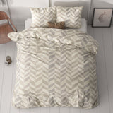 Micropercale Duvet Cover Set Karel | Sand | Double - 200cm (W) x 220cm (L) - The Bedding & Blankets Store