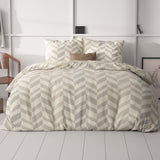 Micropercale Duvet Cover Set Karel | Sand | Double - 200cm (W) x 220cm (L) - The Bedding & Blankets Store