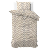 Micropercale Duvet Cover Set Karel | Sand | Double - 200cm (W) x 220cm (L) - The Bedding & Blankets Store