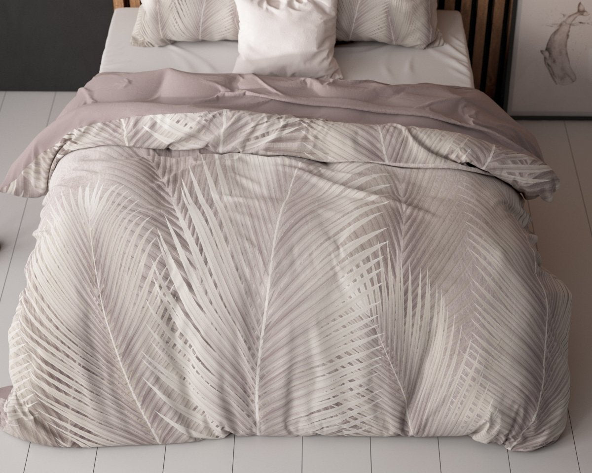 Micropercale Duvet Cover Set Karlo | Sand | Double - 200cm (W) x 200/220cm (L) - The Bedding & Blankets Store