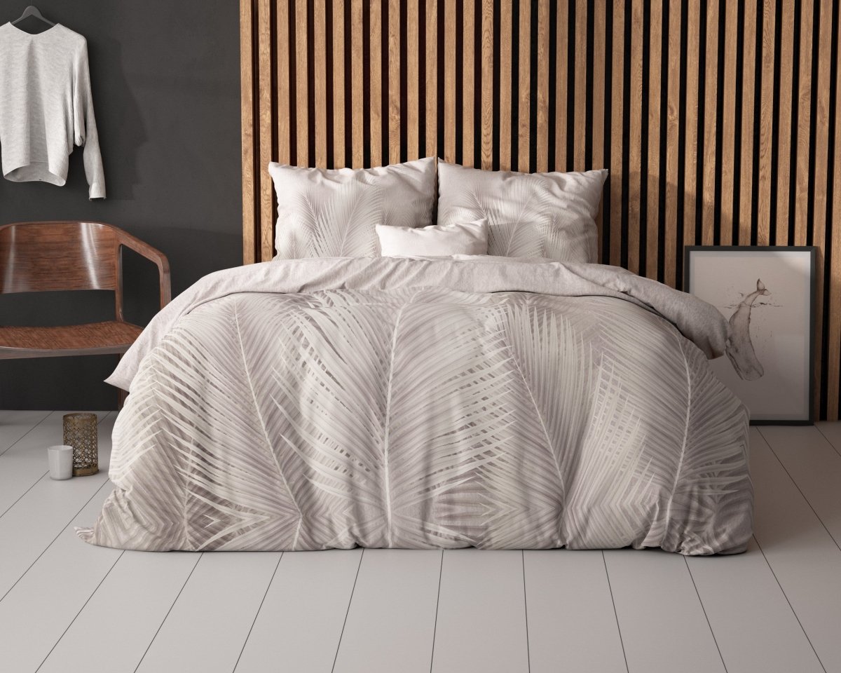 Micropercale Duvet Cover Set Karlo | Sand | Double - 200cm (W) x 200/220cm (L) - The Bedding & Blankets Store