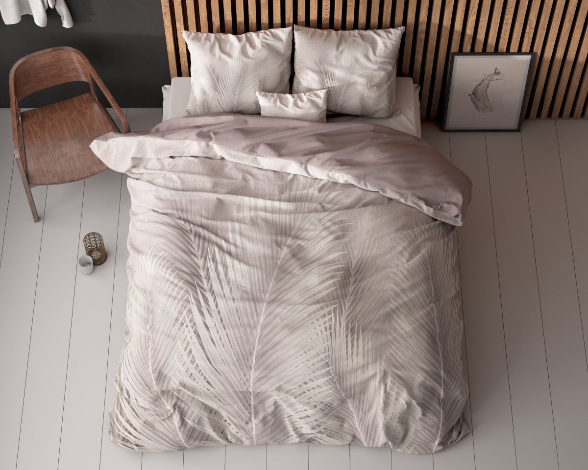 Micropercale Duvet Cover Set Karlo | Sand | Double - 200cm (W) x 200/220cm (L) - The Bedding & Blankets Store