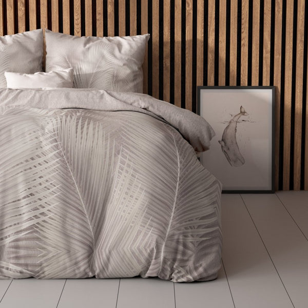 Micropercale Duvet Cover Set Karlo | Sand | Double - 200cm (W) x 200/220cm (L) - The Bedding & Blankets Store