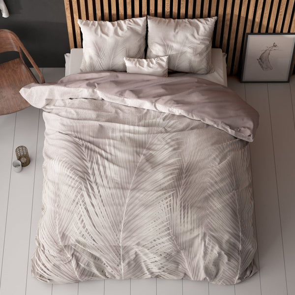 Micropercale Duvet Cover Set Karlo | Sand | Double - 200cm (W) x 200/220cm (L) - The Bedding & Blankets Store