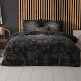 Micropercale Duvet Cover Set Katinka | Anthracite | Double - 200cm (W) x 200/220cm (L) - The Bedding & Blankets Store