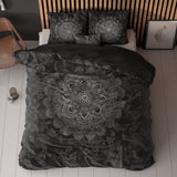 Micropercale Duvet Cover Set Katinka | Anthracite | Double - 200cm (W) x 200/220cm (L) - The Bedding & Blankets Store