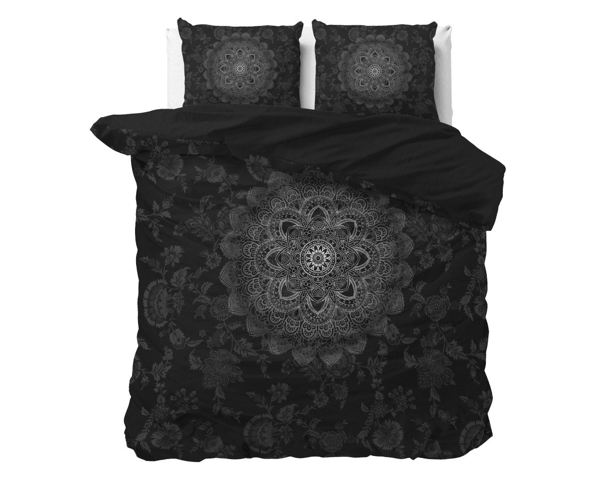 Micropercale Duvet Cover Set Katinka | Anthracite | Double - 200cm (W) x 200/220cm (L) - The Bedding & Blankets Store