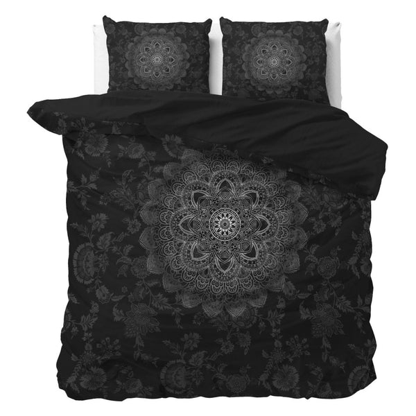 Micropercale Duvet Cover Set Katinka | Anthracite | Double - 200cm (W) x 200/220cm (L) - The Bedding & Blankets Store