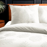 Micropercale Duvet Cover Set Leaves 3D | Cream | Double - 200cm (W) x 200/220cm (L) - The Bedding & Blankets Store