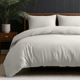 Micropercale Duvet Cover Set Leaves 3D | Cream | Double - 200cm (W) x 200/220cm (L) - The Bedding & Blankets Store