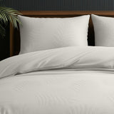 Micropercale Duvet Cover Set Leaves 3D | Cream | Double - 200cm (W) x 200/220cm (L) - The Bedding & Blankets Store