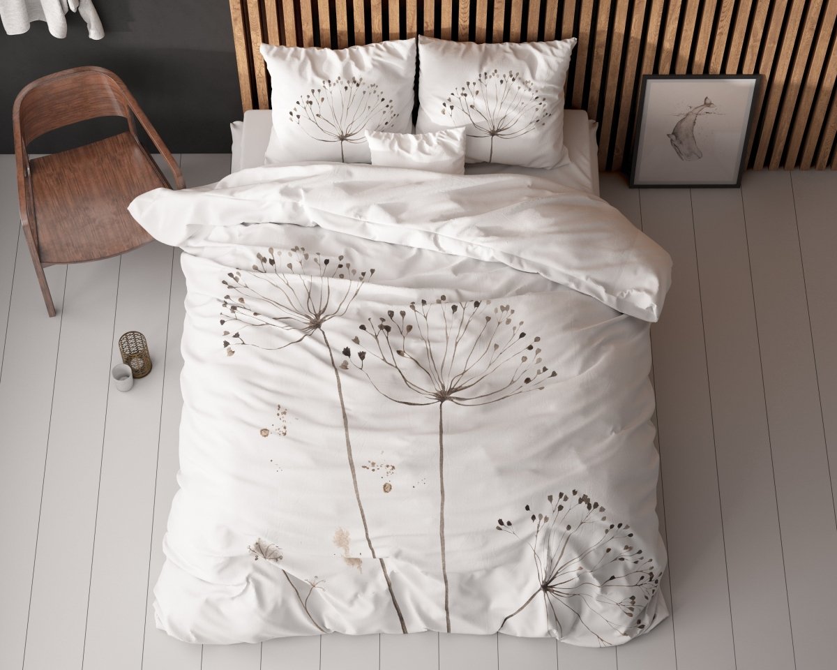 Micropercale Duvet Cover Set Light Spring | White | Double - 200cm (W) x 200/220cm (L) - The Bedding & Blankets Store
