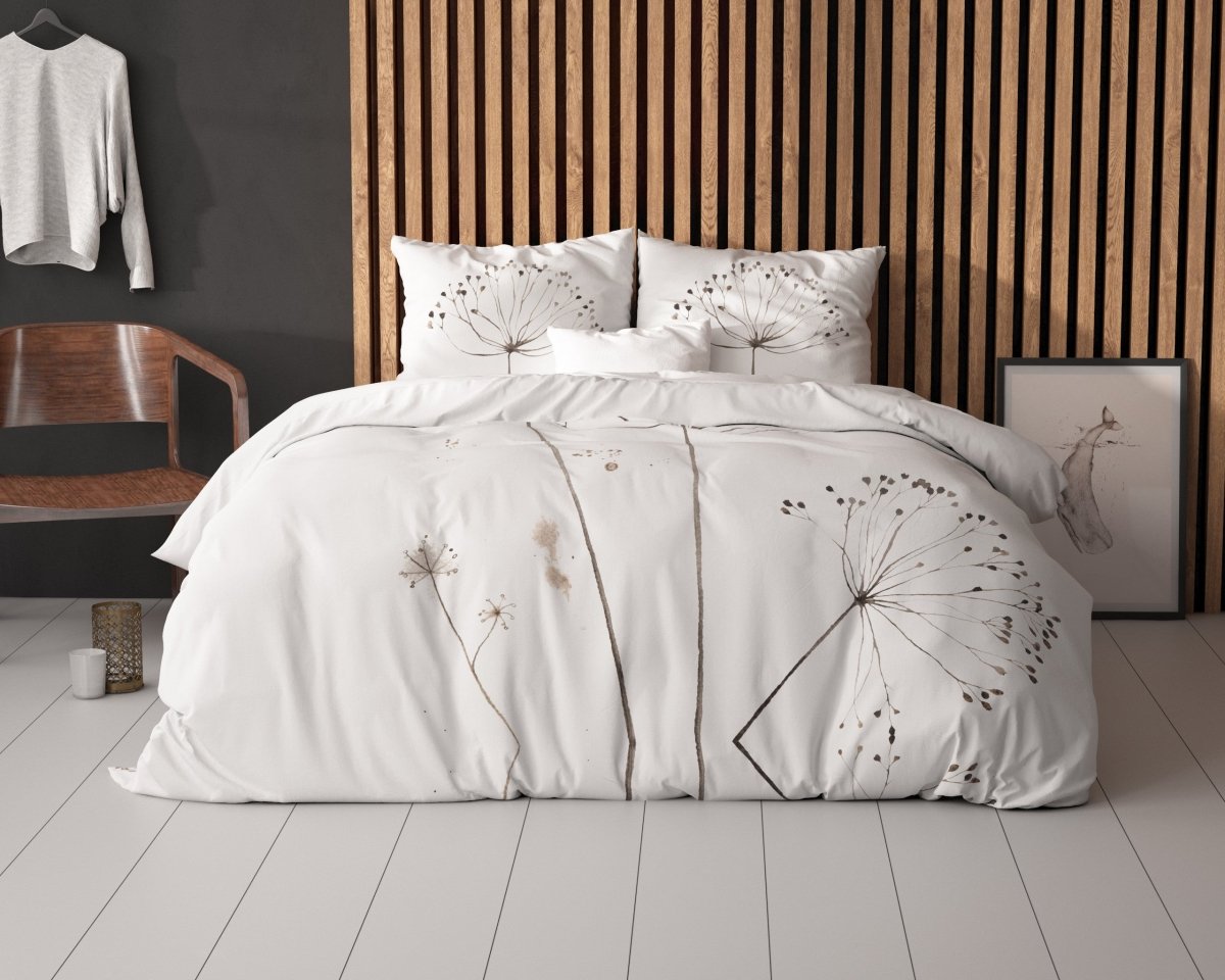 Micropercale Duvet Cover Set Light Spring | White | Double - 200cm (W) x 200/220cm (L) - The Bedding & Blankets Store