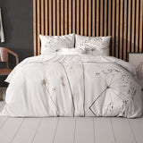 Micropercale Duvet Cover Set Light Spring | White | Double - 200cm (W) x 200/220cm (L) - The Bedding & Blankets Store