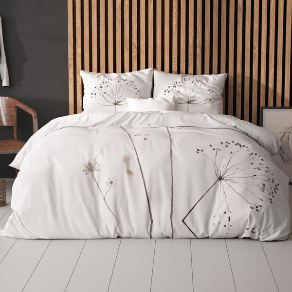 Micropercale Duvet Cover Set Light Spring | White | Double - 200cm (W) x 200/220cm (L) - The Bedding & Blankets Store