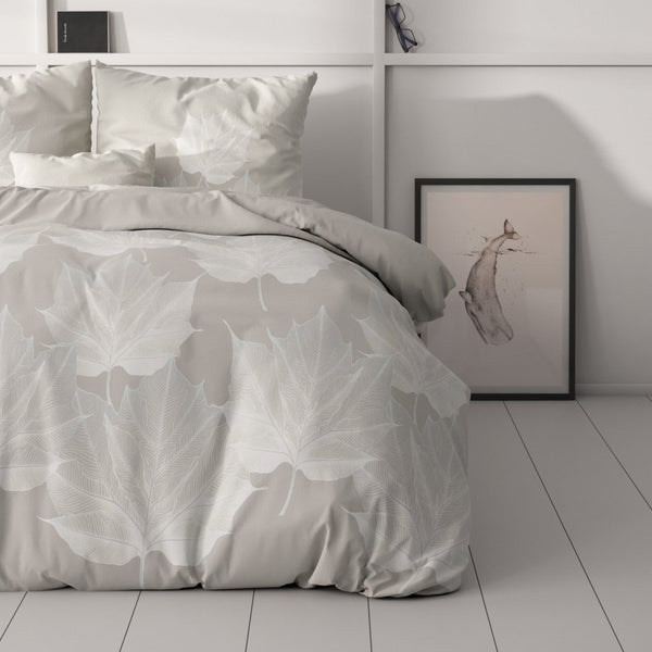 Micropercale Duvet Cover Set Lisa | Grey | Double - 200cm (W) x 220cm (L) - The Bedding & Blankets Store