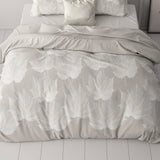 Micropercale Duvet Cover Set Lisa | Grey | Double - 200cm (W) x 220cm (L) - The Bedding & Blankets Store