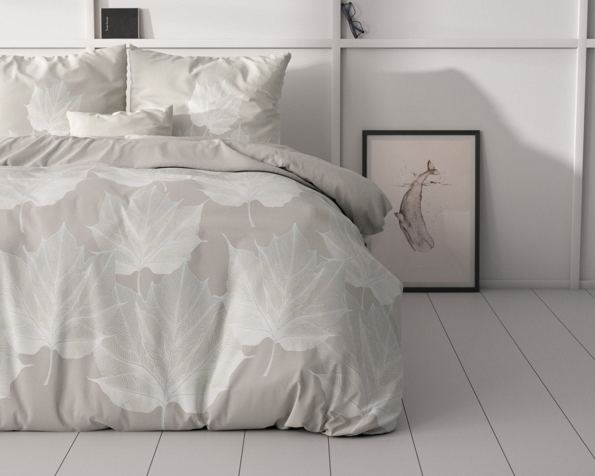 Micropercale Duvet Cover Set Lisa | Grey | Double - 200cm (W) x 220cm (L) - The Bedding & Blankets Store