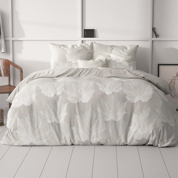 Micropercale Duvet Cover Set Lisa | Grey | Double - 200cm (W) x 220cm (L) - The Bedding & Blankets Store