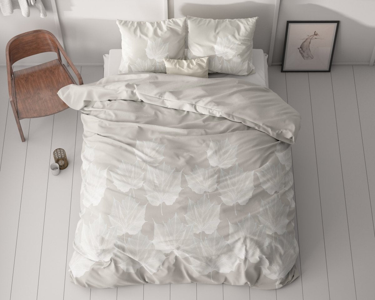 Micropercale Duvet Cover Set Lisa | Grey | Double - 200cm (W) x 220cm (L) - The Bedding & Blankets Store