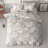 Micropercale Duvet Cover Set Lisa | Grey | Double - 200cm (W) x 220cm (L) - The Bedding & Blankets Store