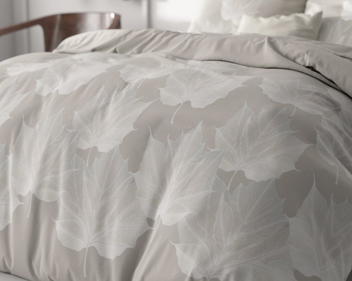 Micropercale Duvet Cover Set Lisa | Grey | Double - 200cm (W) x 220cm (L) - The Bedding & Blankets Store