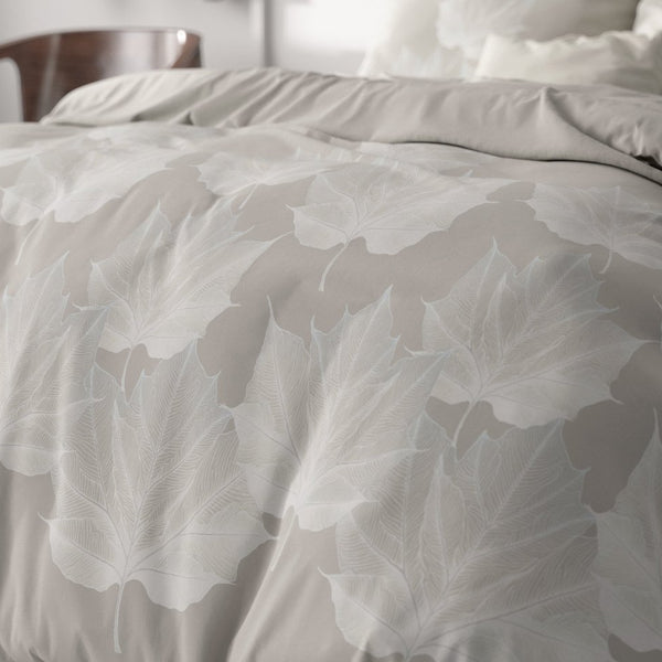 Micropercale Duvet Cover Set Lisa | Grey | Double - 200cm (W) x 220cm (L) - The Bedding & Blankets Store