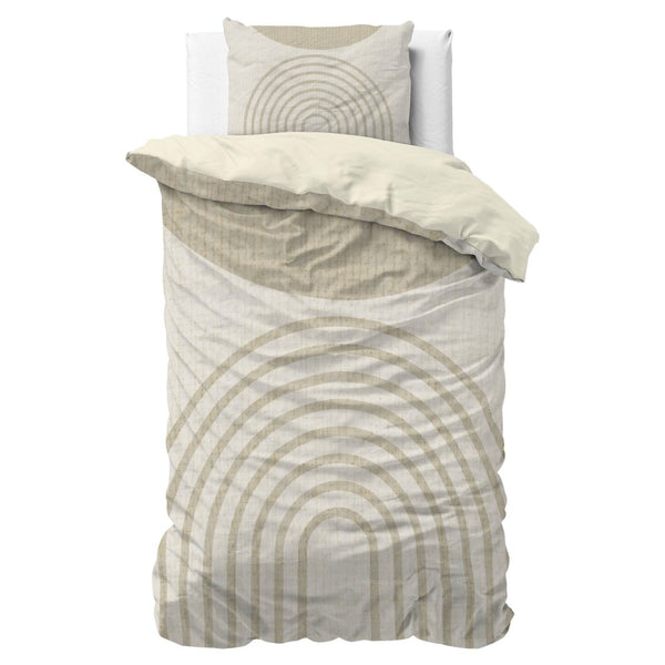 Micropercale Duvet Cover Set Lobna | Beige | King Long - 240cm (W) x 220cm (L) - The Bedding & Blankets Store