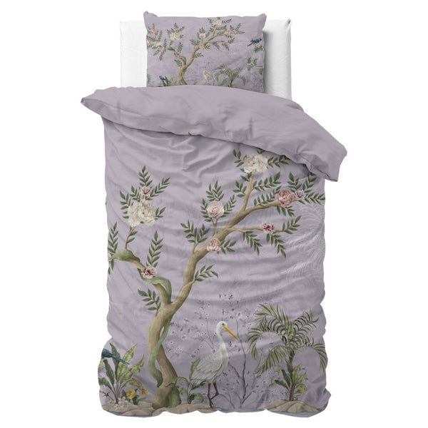 Micropercale Duvet Cover Set Lois | Purple | Double - 200cm (W) x 200/220cm (L) - The Bedding & Blankets Store