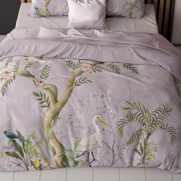 Micropercale Duvet Cover Set Lois | Purple | Double - 200cm (W) x 200/220cm (L) - The Bedding & Blankets Store