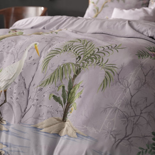 Micropercale Duvet Cover Set Lois | Purple | Double - 200cm (W) x 200/220cm (L) - The Bedding & Blankets Store