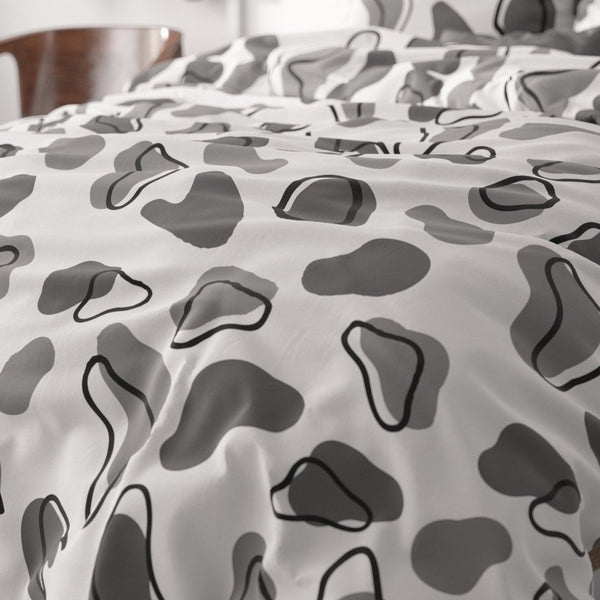 Micropercale Duvet Cover Set Lova | White | Double - 200cm (W) x 200/220cm (L) - The Bedding & Blankets Store