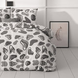 Micropercale Duvet Cover Set Lova | White | Double - 200cm (W) x 200/220cm (L) - The Bedding & Blankets Store