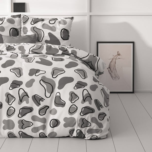 Micropercale Duvet Cover Set Lova | White | Double - 200cm (W) x 200/220cm (L) - The Bedding & Blankets Store