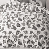 Micropercale Duvet Cover Set Lova | White | Double - 200cm (W) x 200/220cm (L) - The Bedding & Blankets Store