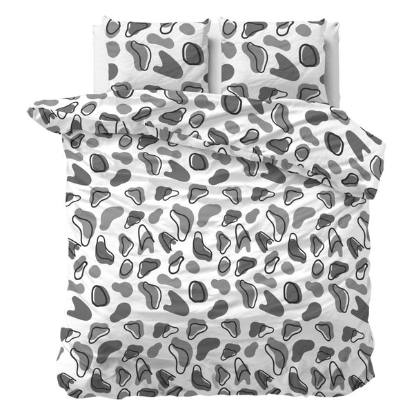 Micropercale Duvet Cover Set Lova | White | Double - 200cm (W) x 200/220cm (L) - The Bedding & Blankets Store