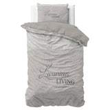 Micropercale Duvet Cover Set Luxurious Living | Sand | Double - 200cm (W) x 200/220cm (L) - The Bedding & Blankets Store