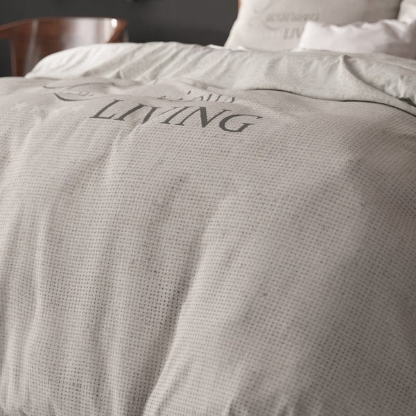 Micropercale Duvet Cover Set Luxurious Living | Sand | Double - 200cm (W) x 200/220cm (L) - The Bedding & Blankets Store