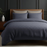 Micropercale Duvet Cover Set Milano 3D | Anthracite | Double - 200cm (W) x 200/220cm (L) - The Bedding & Blankets Store