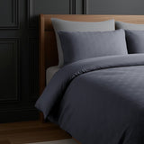 Micropercale Duvet Cover Set Milano 3D | Anthracite | Double - 200cm (W) x 200/220cm (L) - The Bedding & Blankets Store