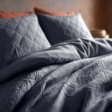 Micropercale Duvet Cover Set Milano 3D | Anthracite | Double - 200cm (W) x 200/220cm (L) - The Bedding & Blankets Store