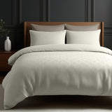 Micropercale Duvet Cover Set Milano 3D | Cream | King - 240cm (W) x 200/220cm (L) - The Bedding & Blankets Store